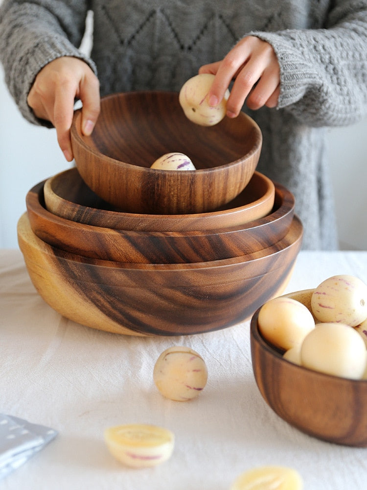 “Akashiya” acacia bowl and salad bowl (8 sizes)