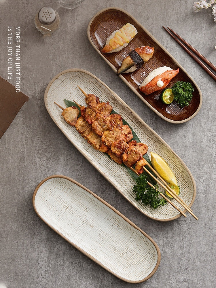 Japanese rectangular dish "Nagare no Kaze"
