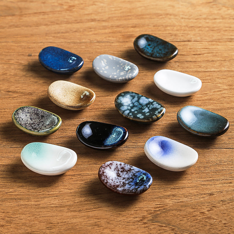 Kiln Retro Ceramic Chopstick Holder Pillow Shaped