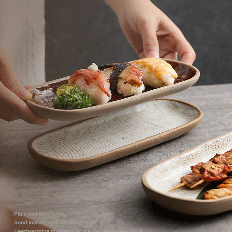 Japanese rectangular dish "Nagare no Kaze"