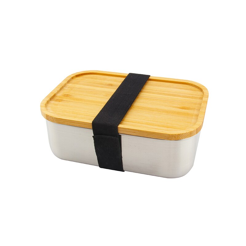 Japanese bento box made of stainless steel and natural bamboo