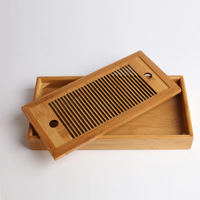 Traditional natural bamboo tea tray