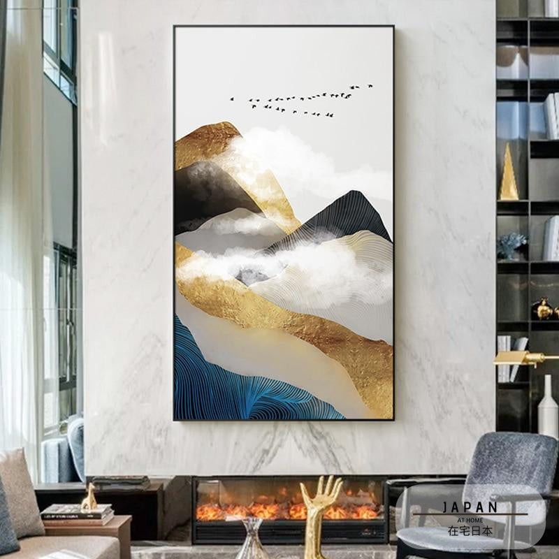 Japanese poster - Abstract landscape, "Golden Mountain"