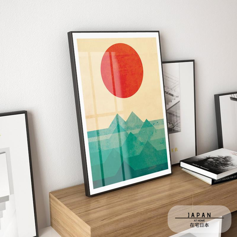 Japanese poster - Abstract landscape, "Sun on the mountain"