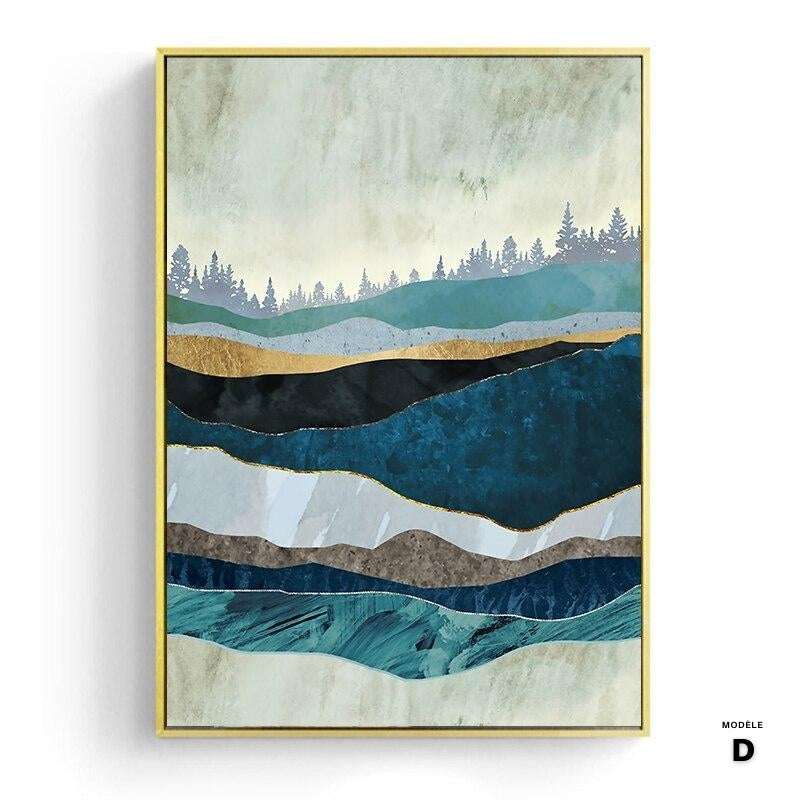 Japanese poster, abstract landscape - "Depths of the Sea"