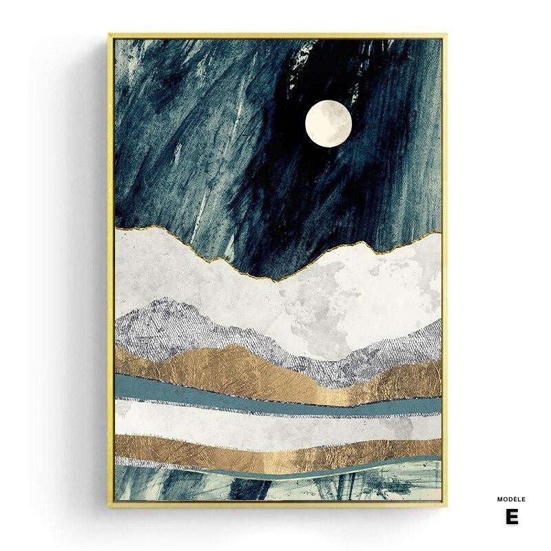 Japanese poster, abstract landscape - "Depths of the Sea"