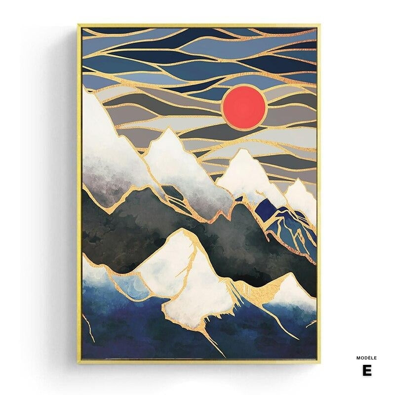 NEW || Japanese poster - Abstract landscape, "Golden Forest"