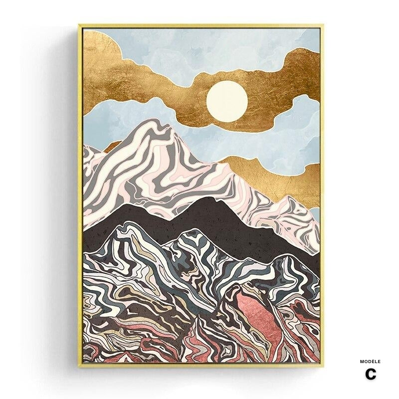 NEW || Japanese poster - Abstract landscape, "Golden Forest"