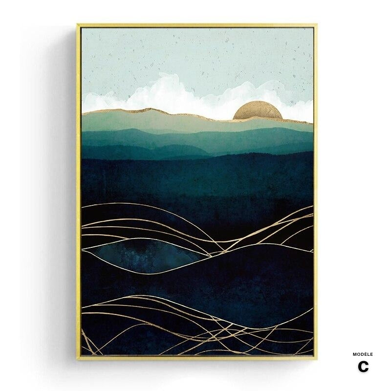 Japanese poster, abstract landscape - "Depths of the Sea"