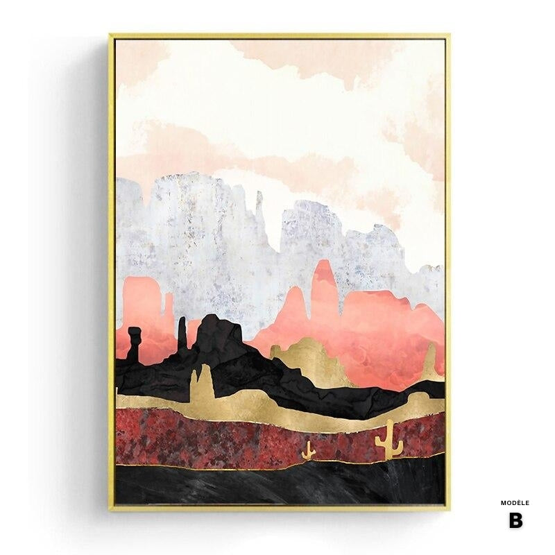 NEW || Japanese poster - Abstract landscape, "Golden Forest"