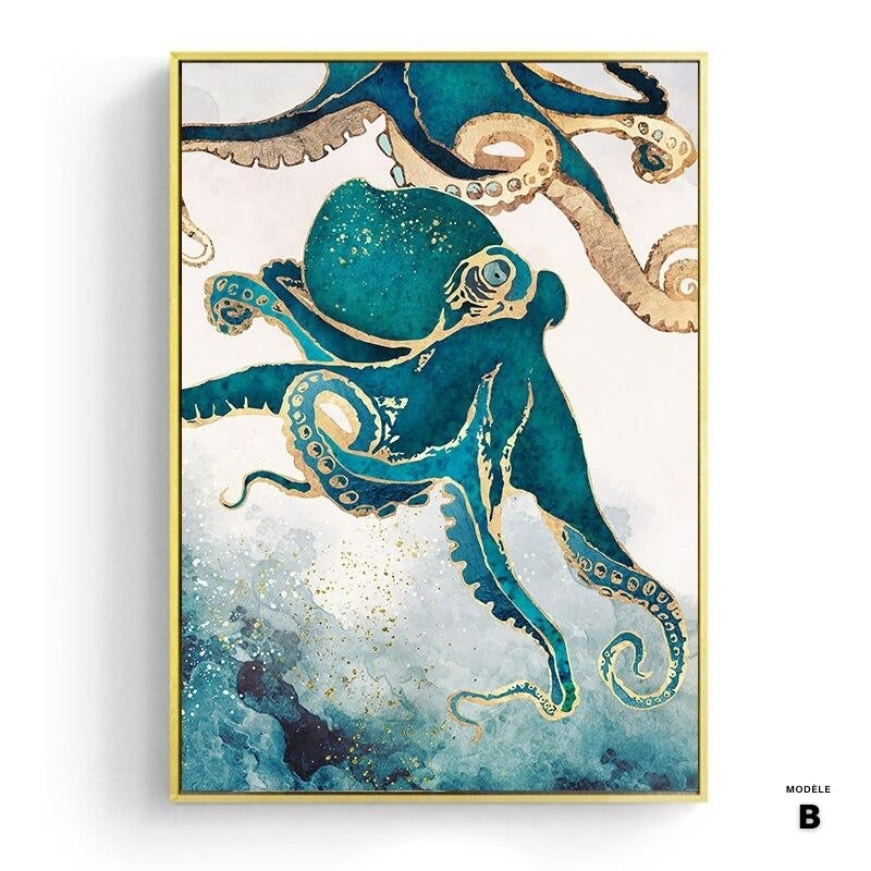 Japanese poster, abstract landscape - "Depths of the Sea"
