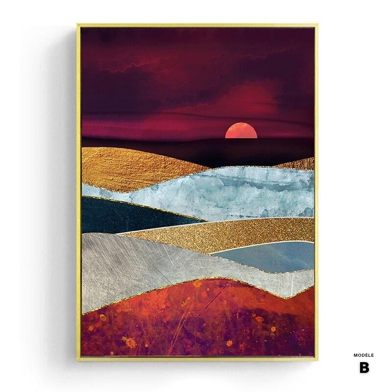 Japanese poster - Abstract landscape, "Sunset"