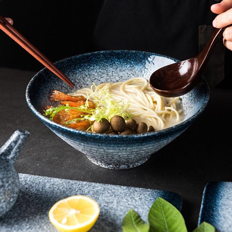 Large ceramic ramen bowl "Wakisaga"