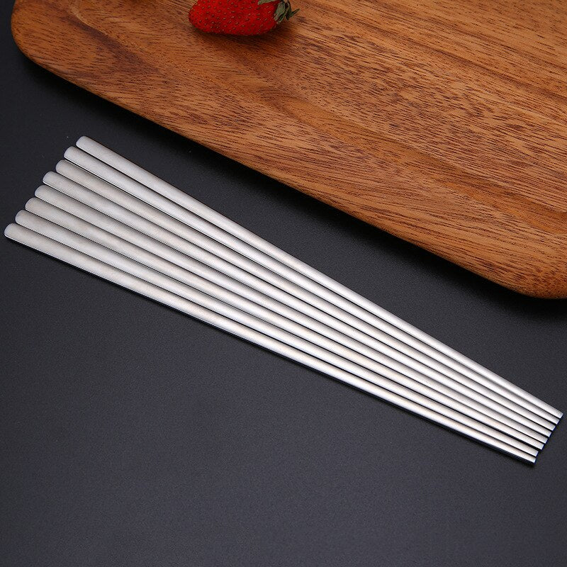 Designer Japanese chopsticks in stainless steel