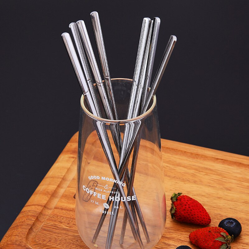 Designer Japanese chopsticks in stainless steel