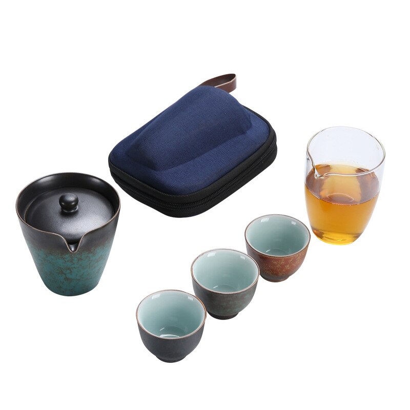 Japanese portable ceramic tea set "Suou"