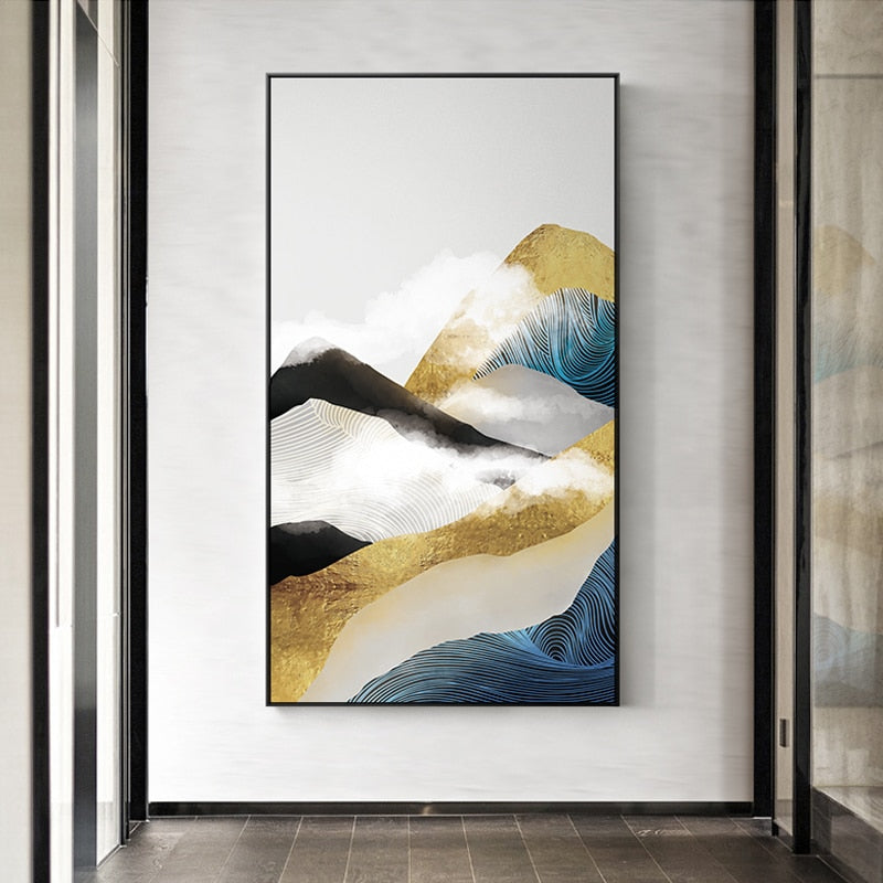 Japanese poster - Abstract landscape, "Golden Mountain"