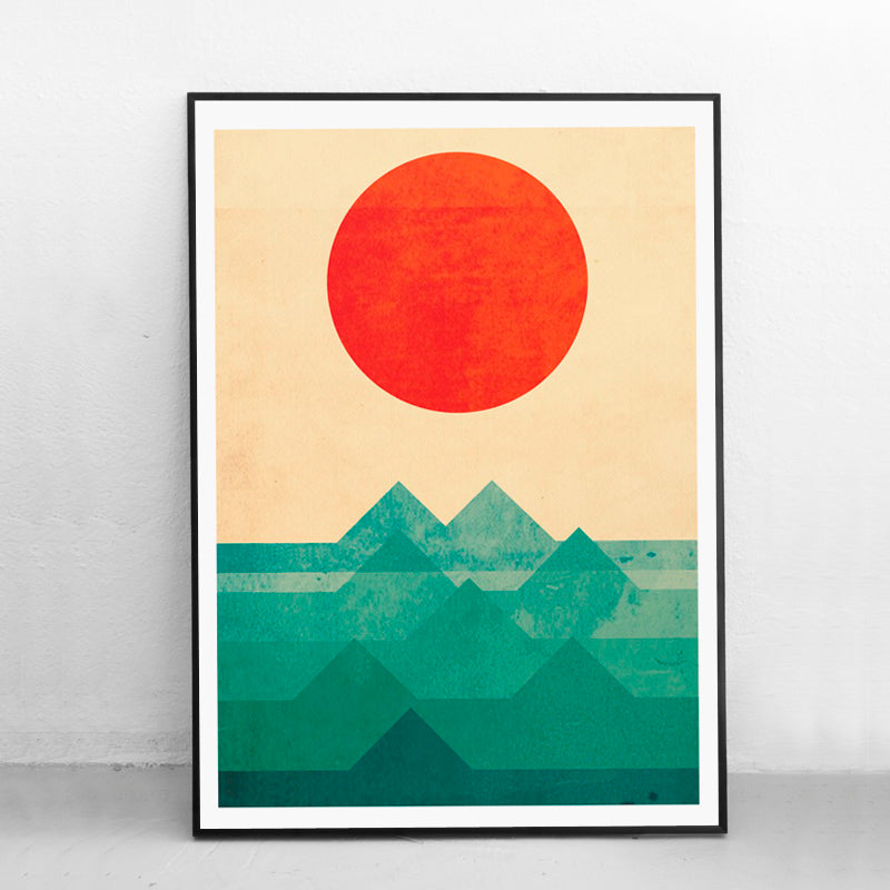 Japanese poster - Abstract landscape, "Sun on the mountain"