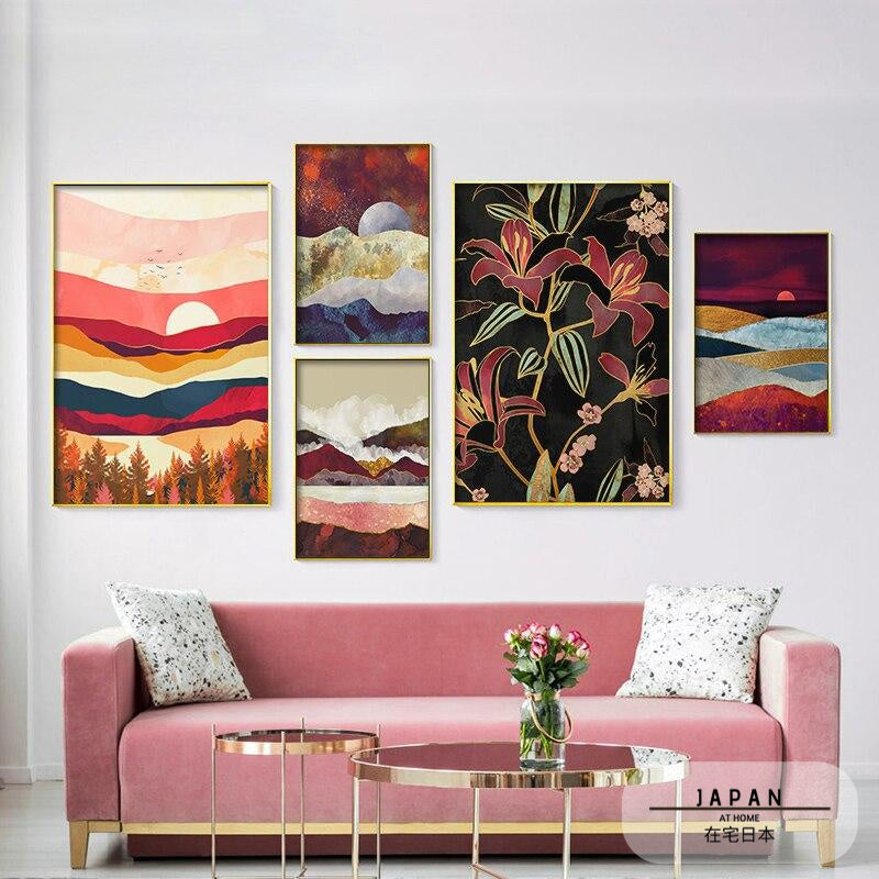 Japanese poster - Abstract landscape, "Sunset"