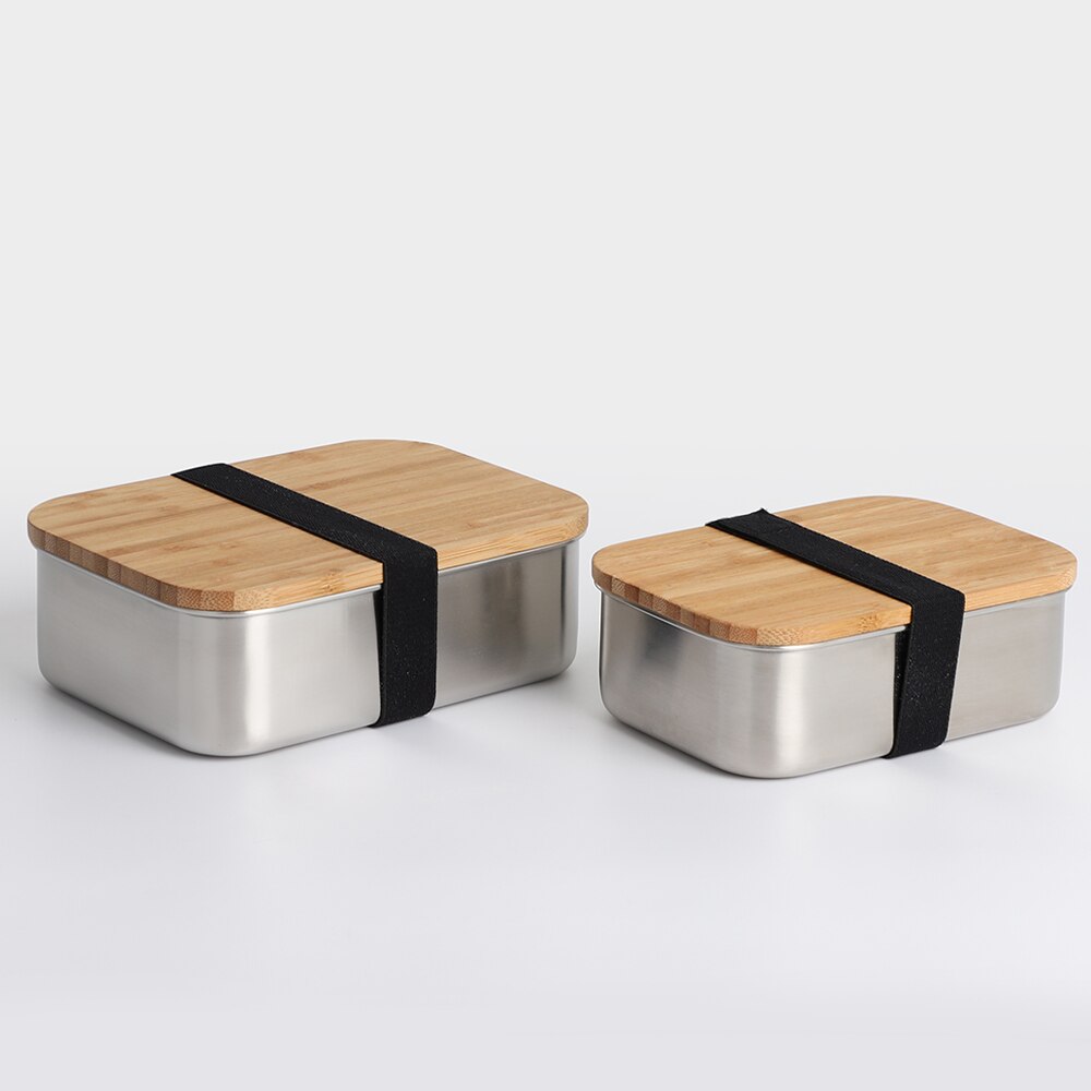 Japanese bento box made of stainless steel and natural bamboo