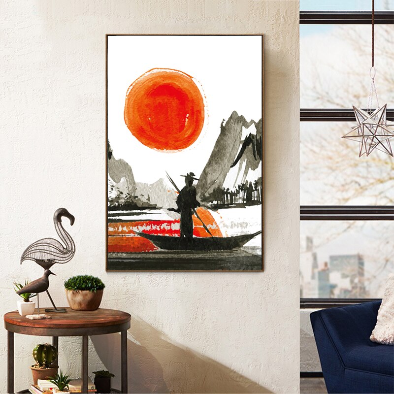 Japanese posters in the "Ink Drawing" style