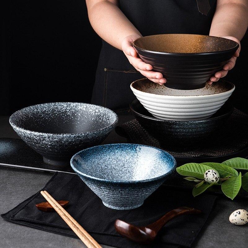 Large ceramic ramen bowl "Wakisaga"