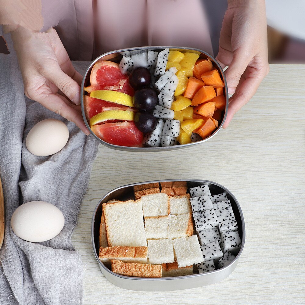 Japanese bento box made of stainless steel and natural bamboo