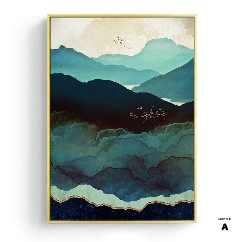 Japanese poster, abstract landscape - "Depths of the Sea"