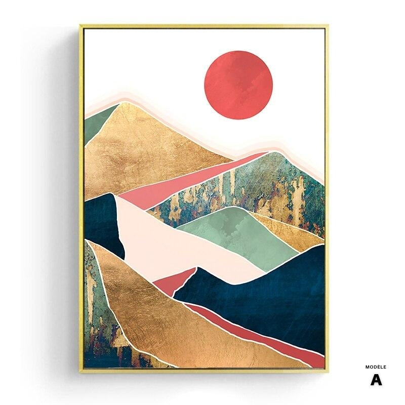 NEW || Japanese poster - Abstract landscape, "Golden Forest"
