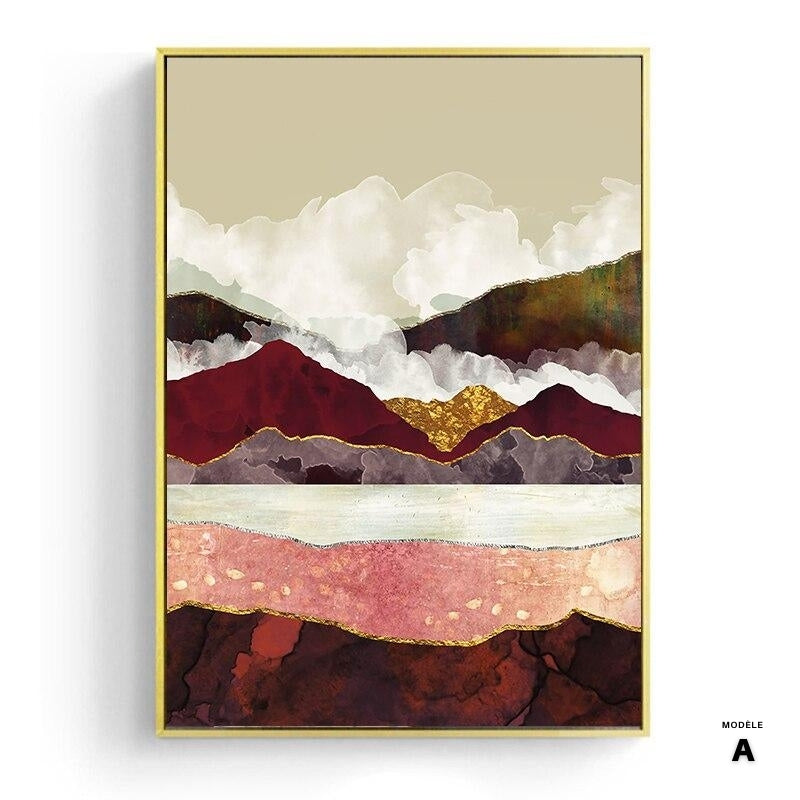 Japanese poster - Abstract landscape, "Sunset"