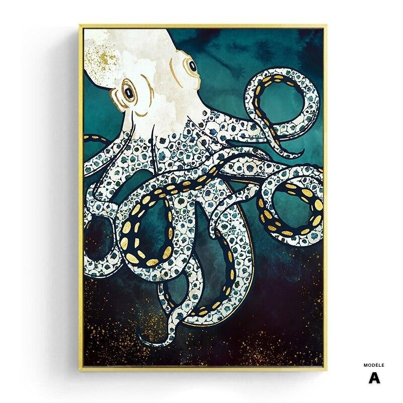 Japanese poster - "Luminous Octopuses"