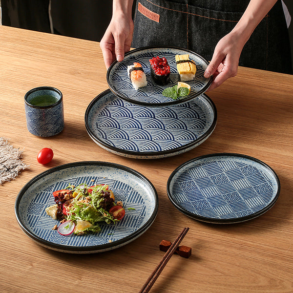 "Seigaiha" Japanese Ceramic Plate