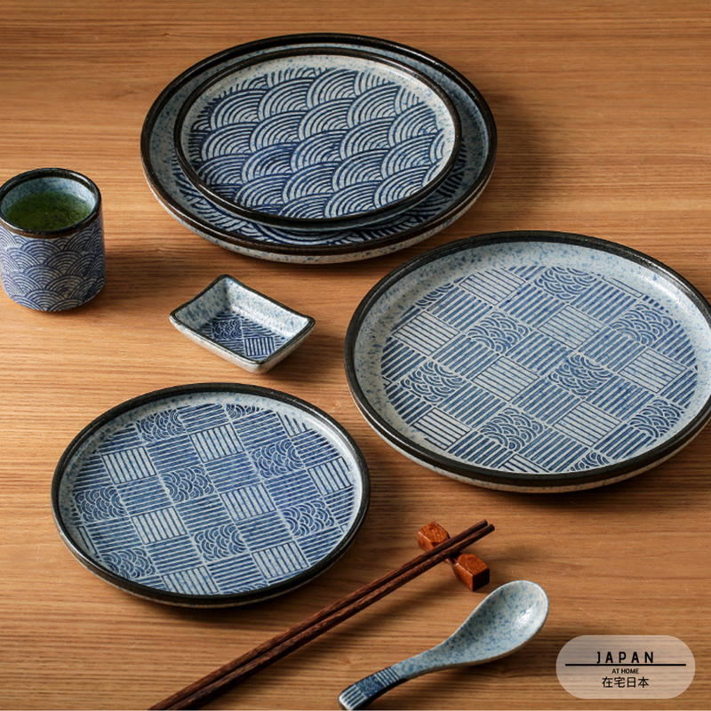 "Seigaiha" Japanese Ceramic Plate