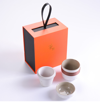 Stoneware Mark a pot of a portable office travel ceramic flower tea filter tea cup
