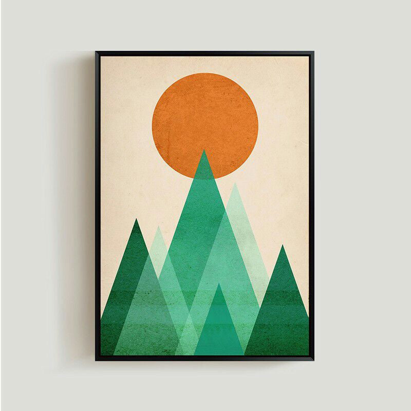 Japanese poster - Abstract landscape, "Sun on the mountain"