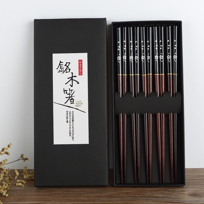 Kyōto" chopsticks box in lacquered wood