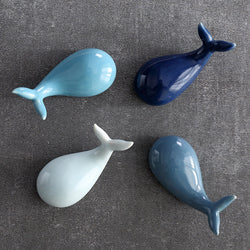 Pottery small whale chopstick holder