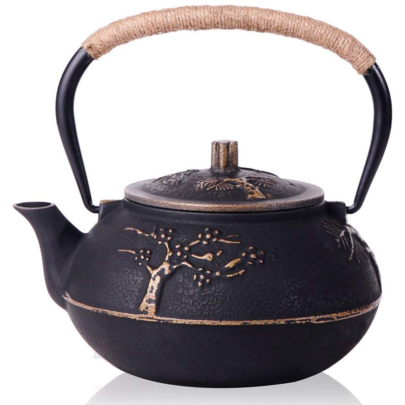 "Amisaki" Japanese iron teapot