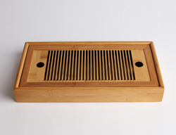 Traditional tea tray in natural bamboo