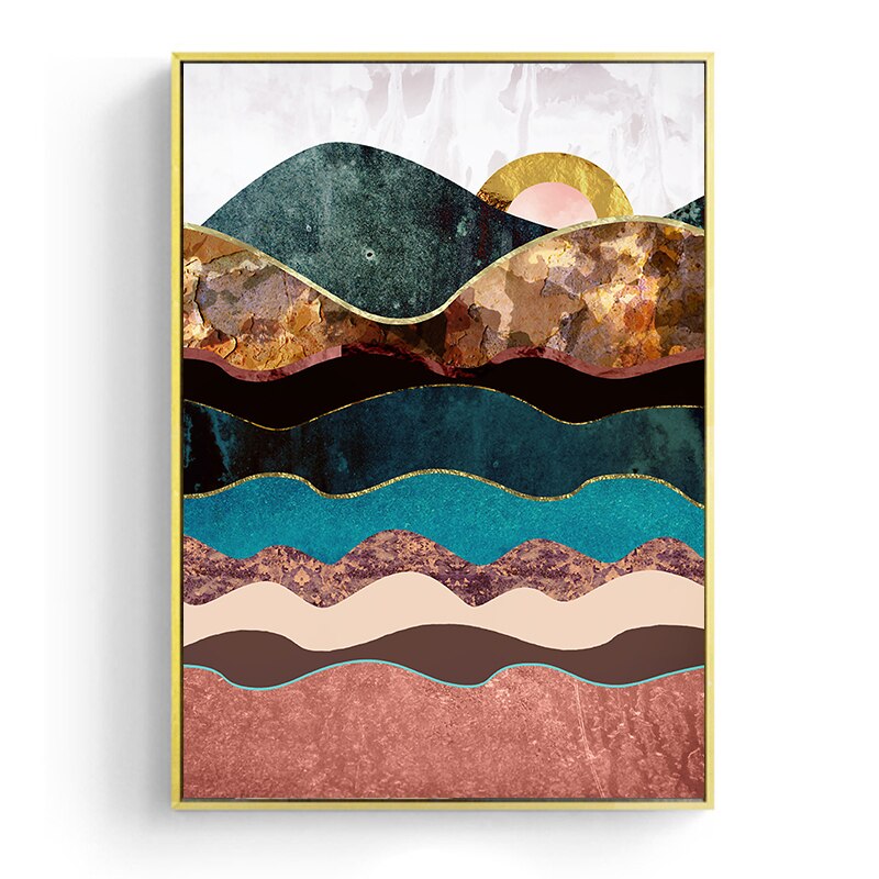 Japanese poster, abstract landscape - "Diamond Mountain"
