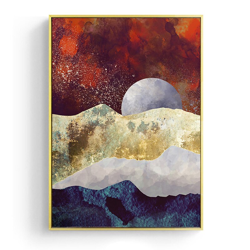 Japanese poster - Abstract landscape, "Sunset"