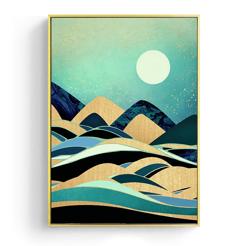 Japanese poster, abstract landscape - "Diamond Mountain"