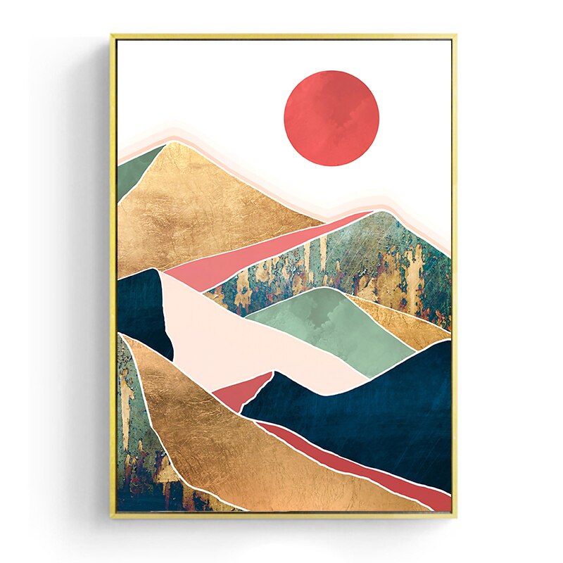 Japanese Poster - Abstract Landscape, "Golden Forest"