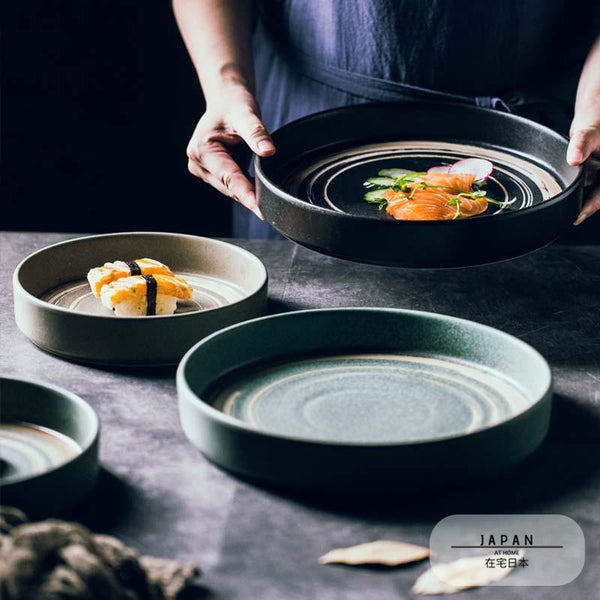 FANCITY Japanese-style ceramic grid plate for one person dinner
