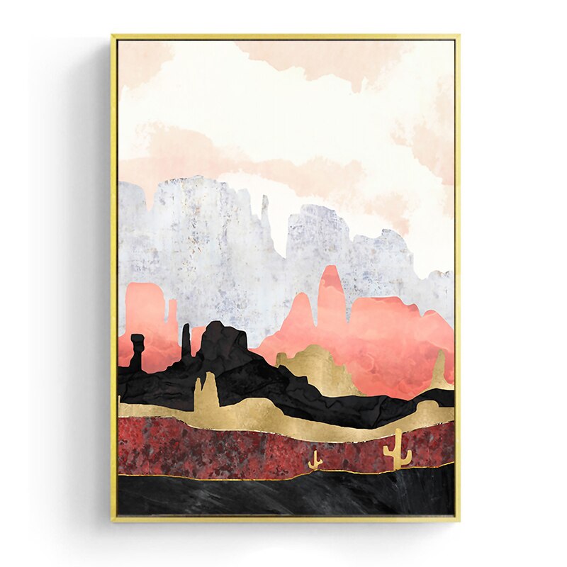 Japanese Poster - Abstract Landscape, "Golden Forest"