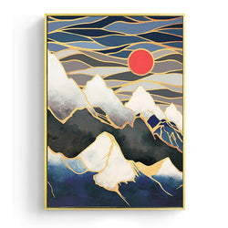 Japanese Poster - Abstract Landscape, "Golden Forest"