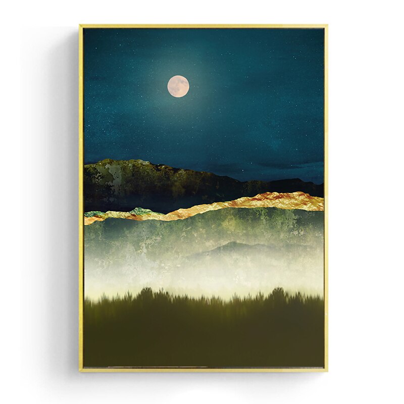 Japanese poster, abstract landscape - "Diamond Mountain"