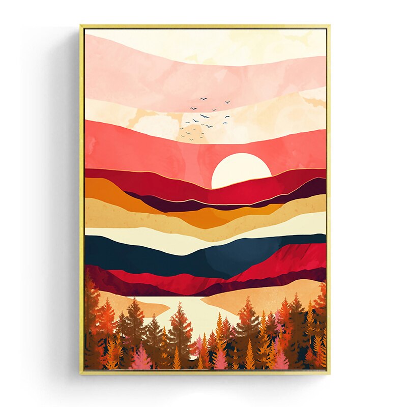 Japanese poster - Abstract landscape, "Sunset"