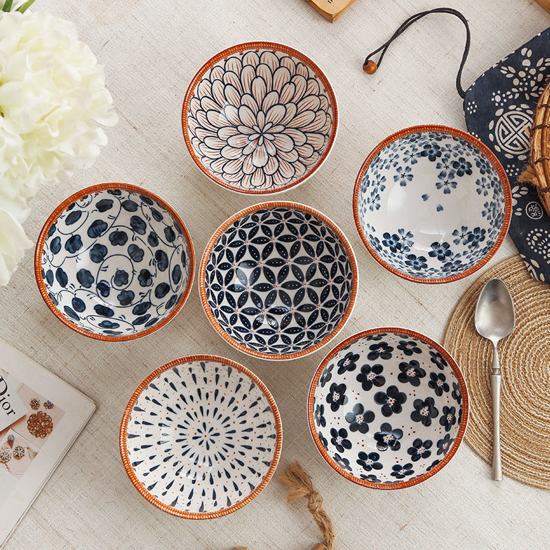 Set of 6 "Tama" hand-painted bowls
