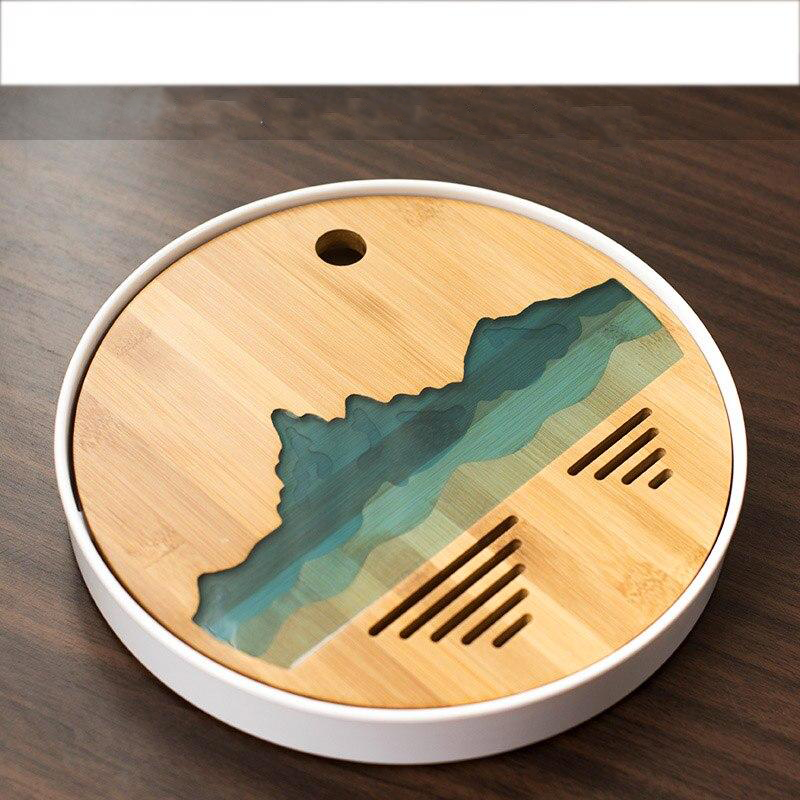 "Mountain" Natural Bamboo Tea Tray